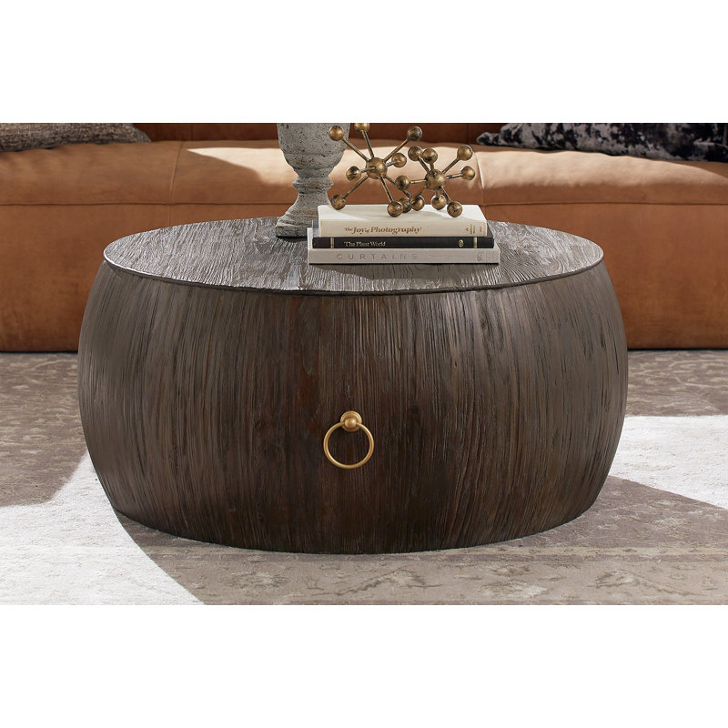 Loon Peak® Steil Solid Wood Drum Coffee Table Wayfair